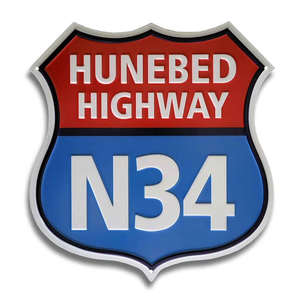 metalen bord hunebed highway